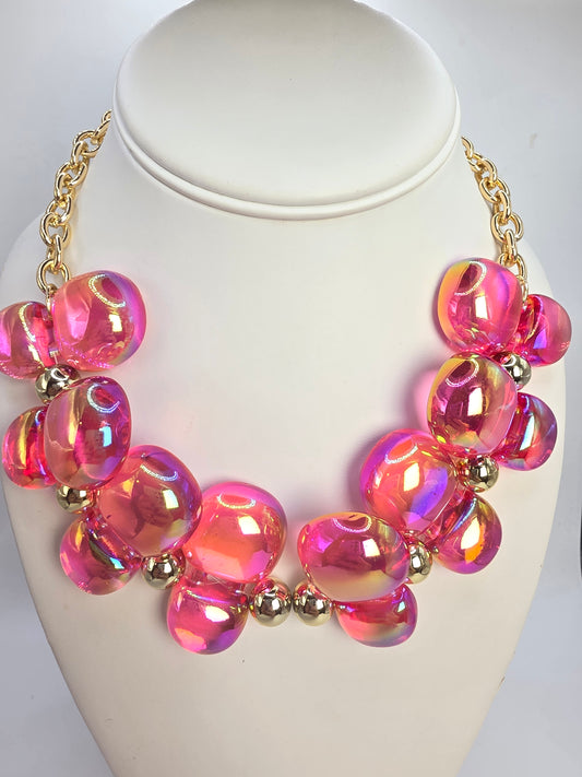 Gargantilla Bolas de Agua de verano  Rosa/ Azul / Amarillo