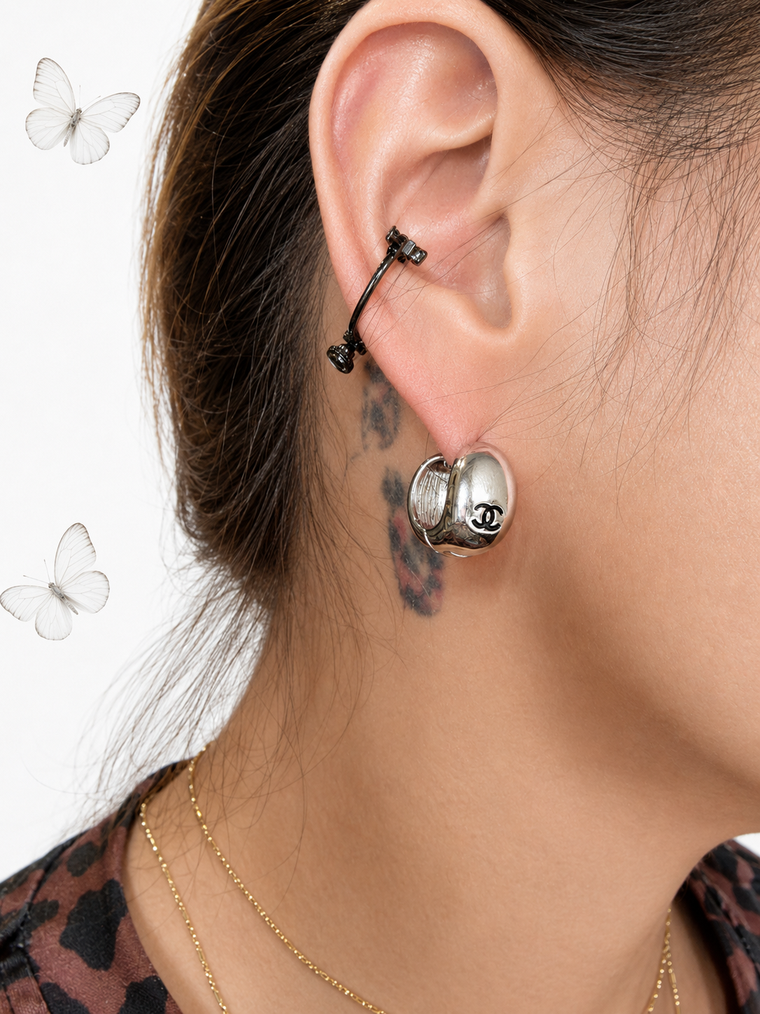 Aretes Vitage pegados de diseñador - Silver & Gold