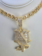 18-inch Spanish woven chain with faceted Rose glass