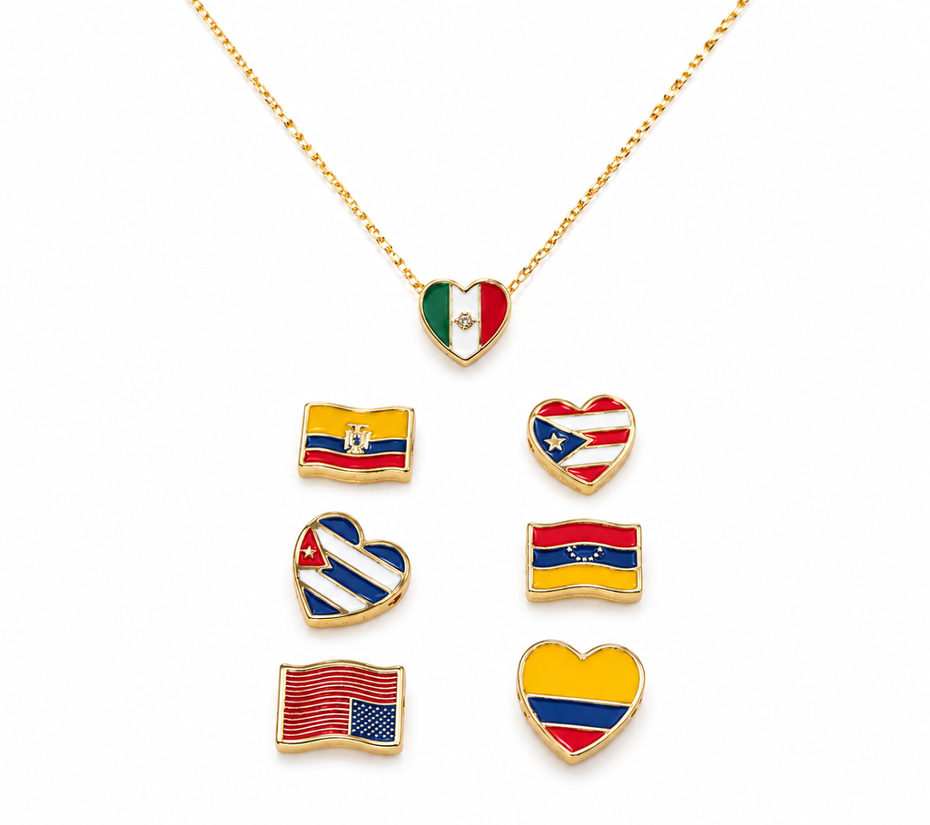 🇺🇸 Lleva tu bandera con orgullo, siempre cerca de tu corazón❤️ Cadena con extesion