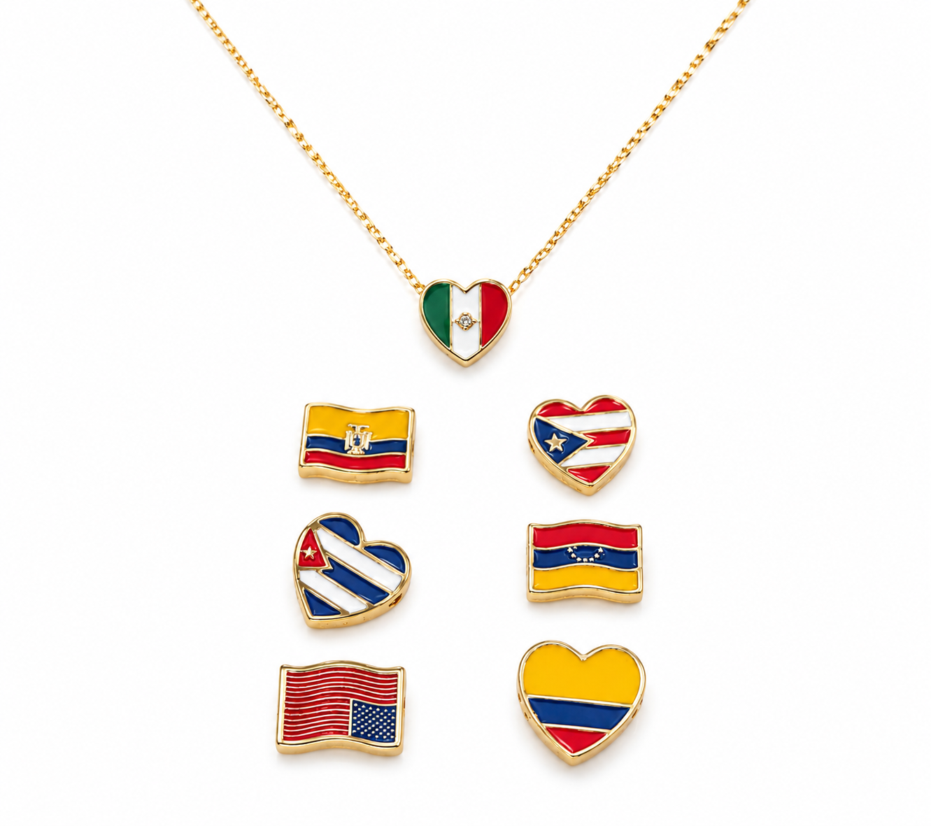 🇺🇸 Lleva tu bandera con orgullo, siempre cerca de tu corazón❤️ Cadena con extesion