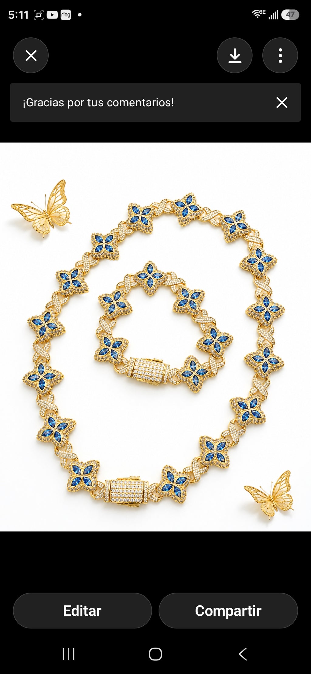 Luce impecable-Set Flores Vidrio Real