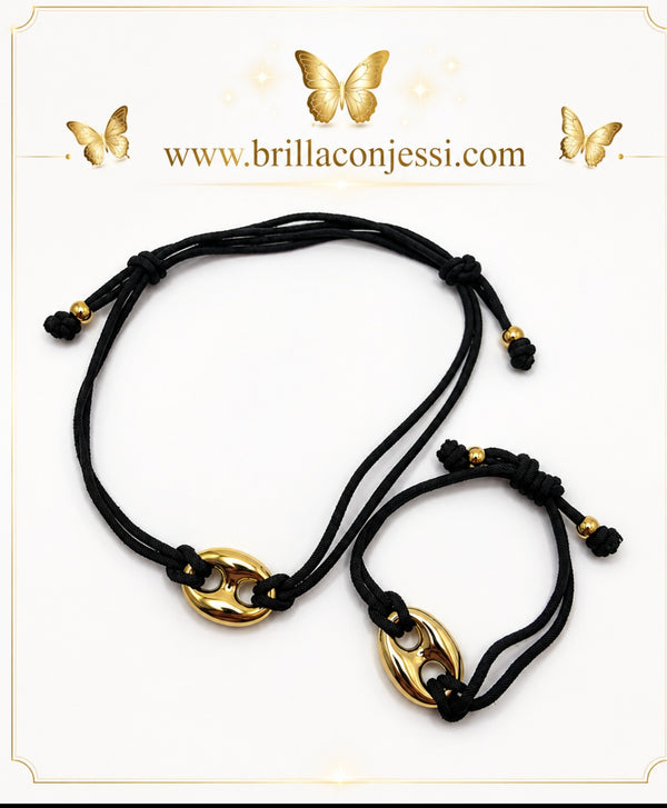 Set de Gargantilla GG con Brazlate ajustable