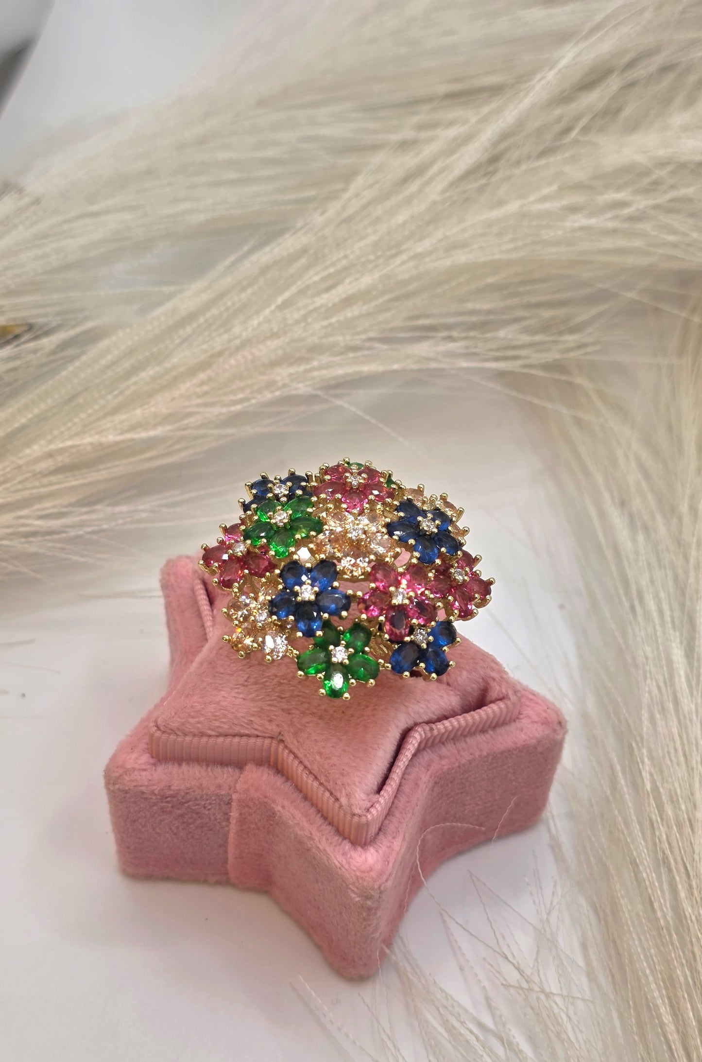 Anillo Arcoiris Vidrio Real
