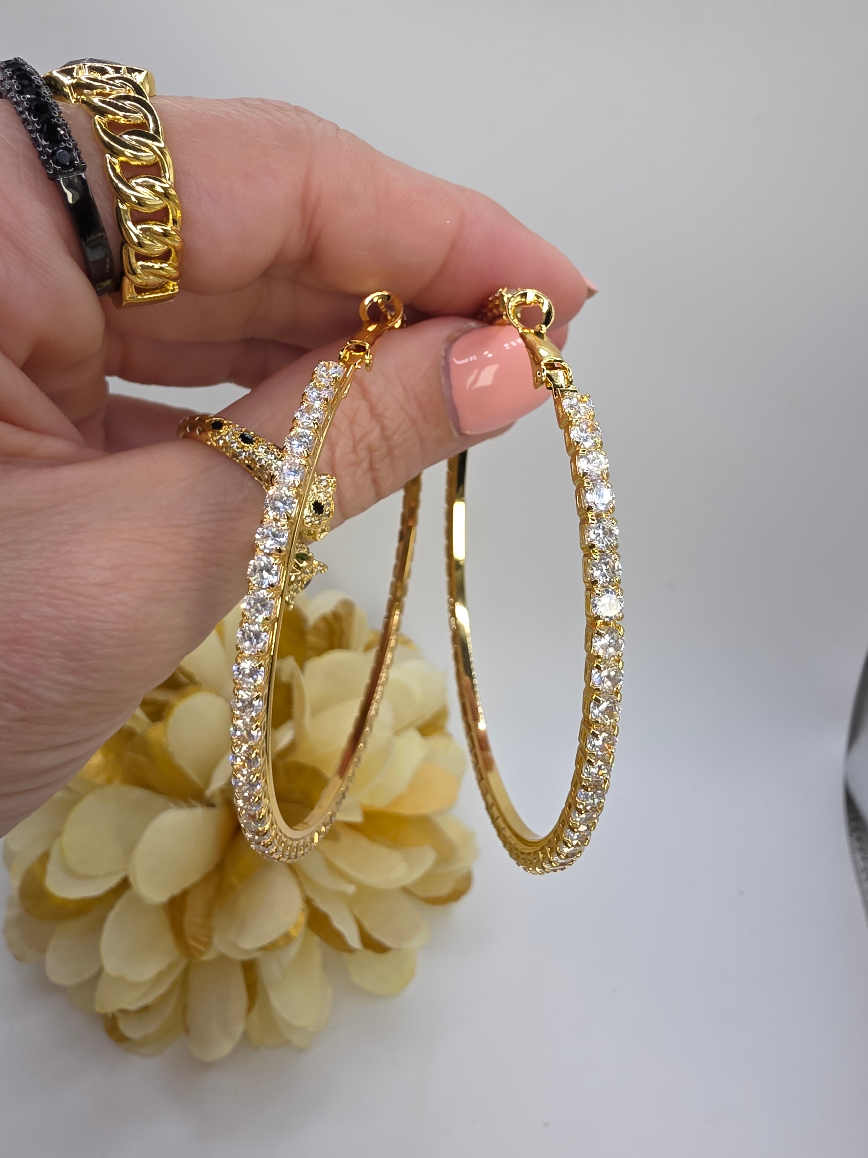 75mm Real Glass Hoops Karol G Gold / Silver