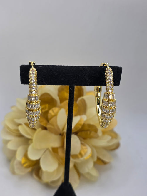 Aretes de 35 mm en Vidrio real Color: Silver y Gold