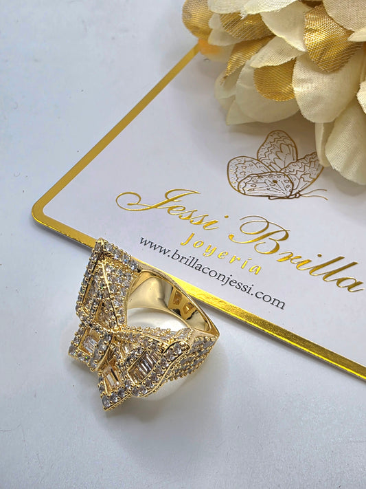 Anillo Mariposa de Vidrio Real