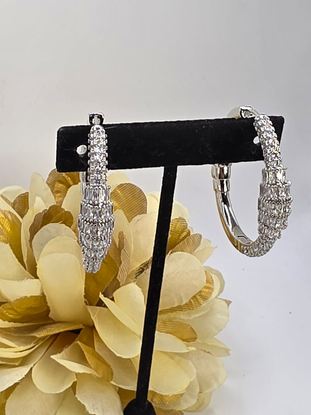 Aretes de 35 mm en Vidrio real Color: Silver y Gold