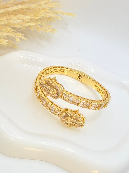 Brazalete mano de Fatima en Vidrio Real  size 7inch