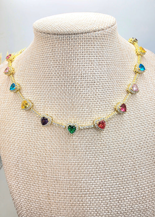Arcoiris en Gargantillas Elegante y Casual Vidrios Real 5A