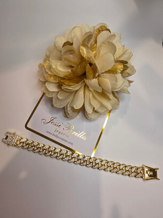Pulsera Mónaco de 10mm/ 7 inch en Vidrio Picado