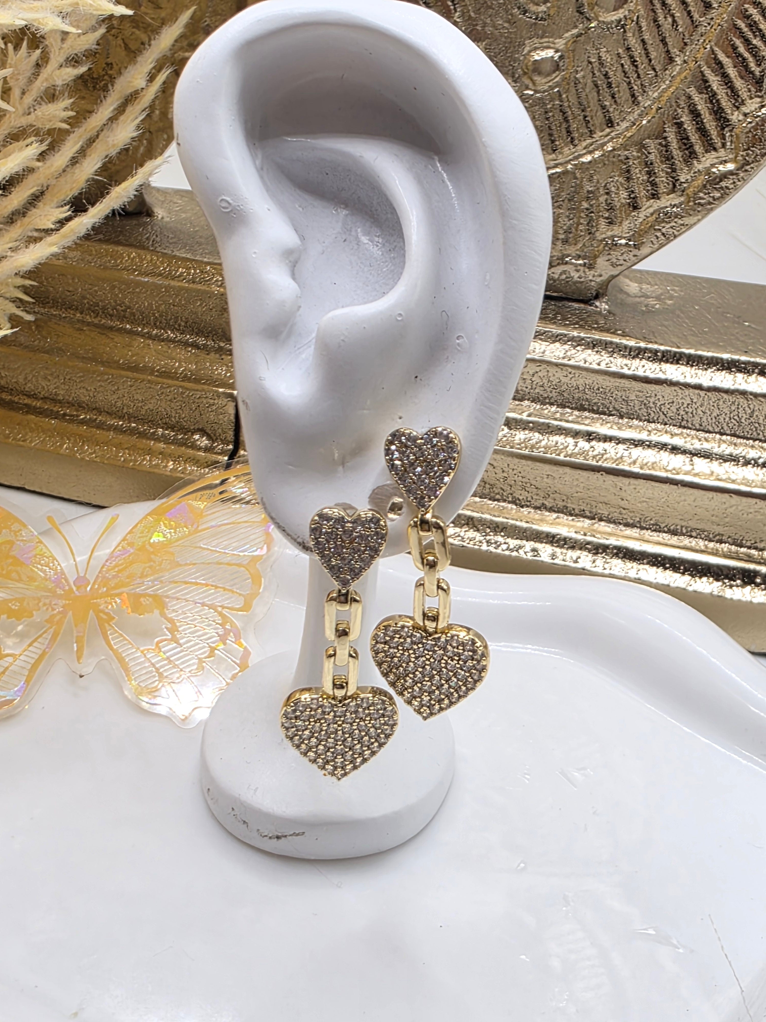 Aretes doble Corazón