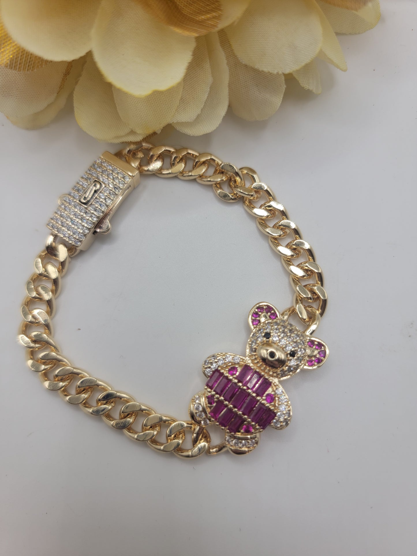 Pulsera de Oso con Broche de Mónaco 7inch