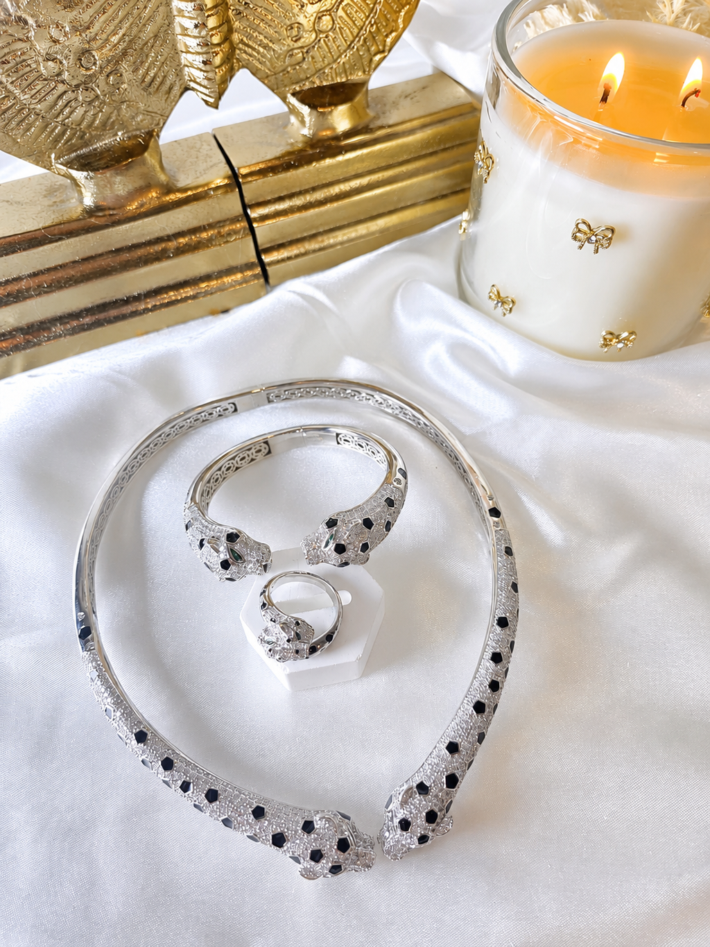 Gargantilla Leopardo- Gold y Silver se abre y se adapta