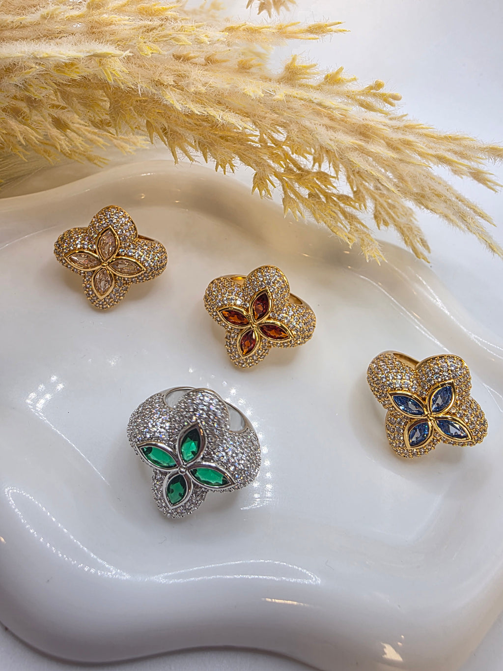 LV Flower Glass Rings