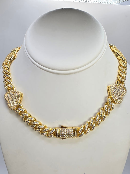 Gargantilla de Vidrio Real de Corazon/  cierre de Princesa Size 16inch