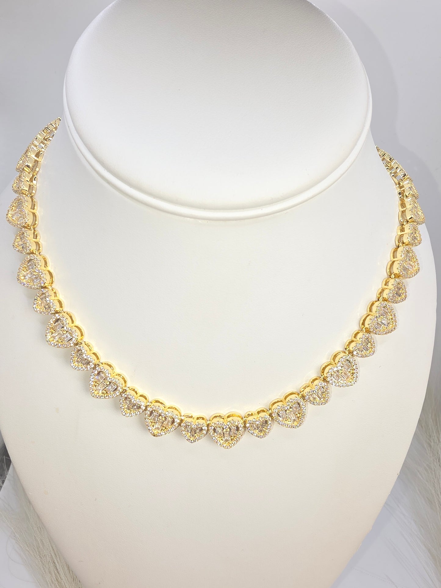 Gargantilla Corazones Vidrio 5AA