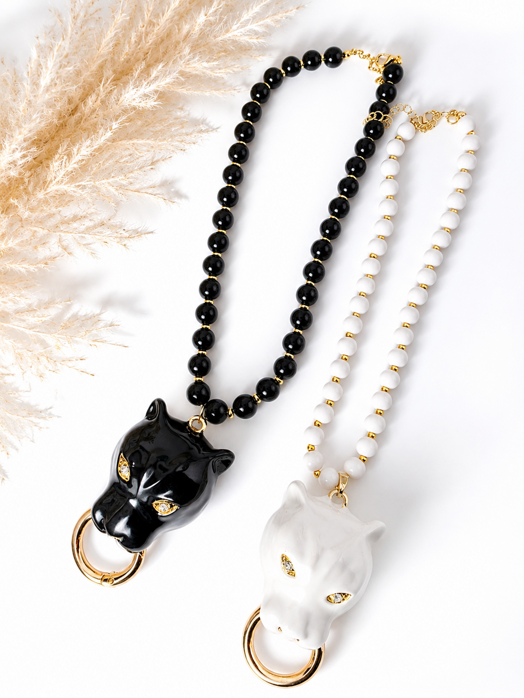 Collar Pantera elegante Vidrio Real - size 18inch
