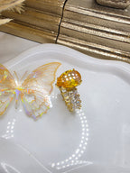 Anillo Princesa Amarillo Vidrio Real