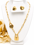 18K gold-plated stainless steel set for daily wear, 18-inch size