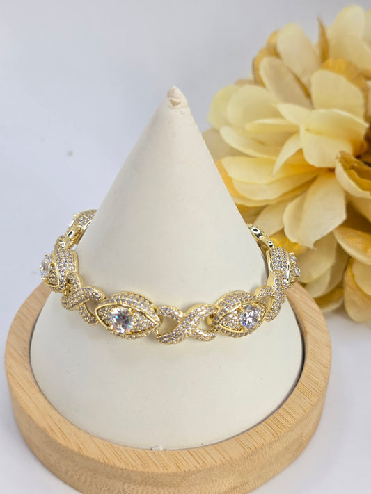 Pulsera de Ojo Turco en Vidrio 7imch extensión