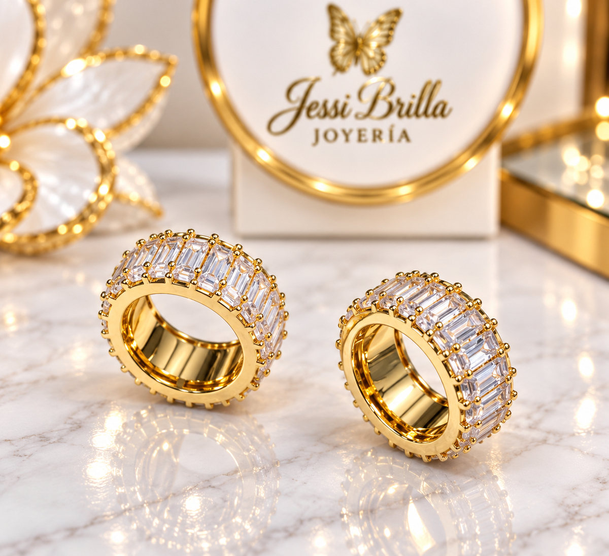 Anillo Romántico de Vidrio Real