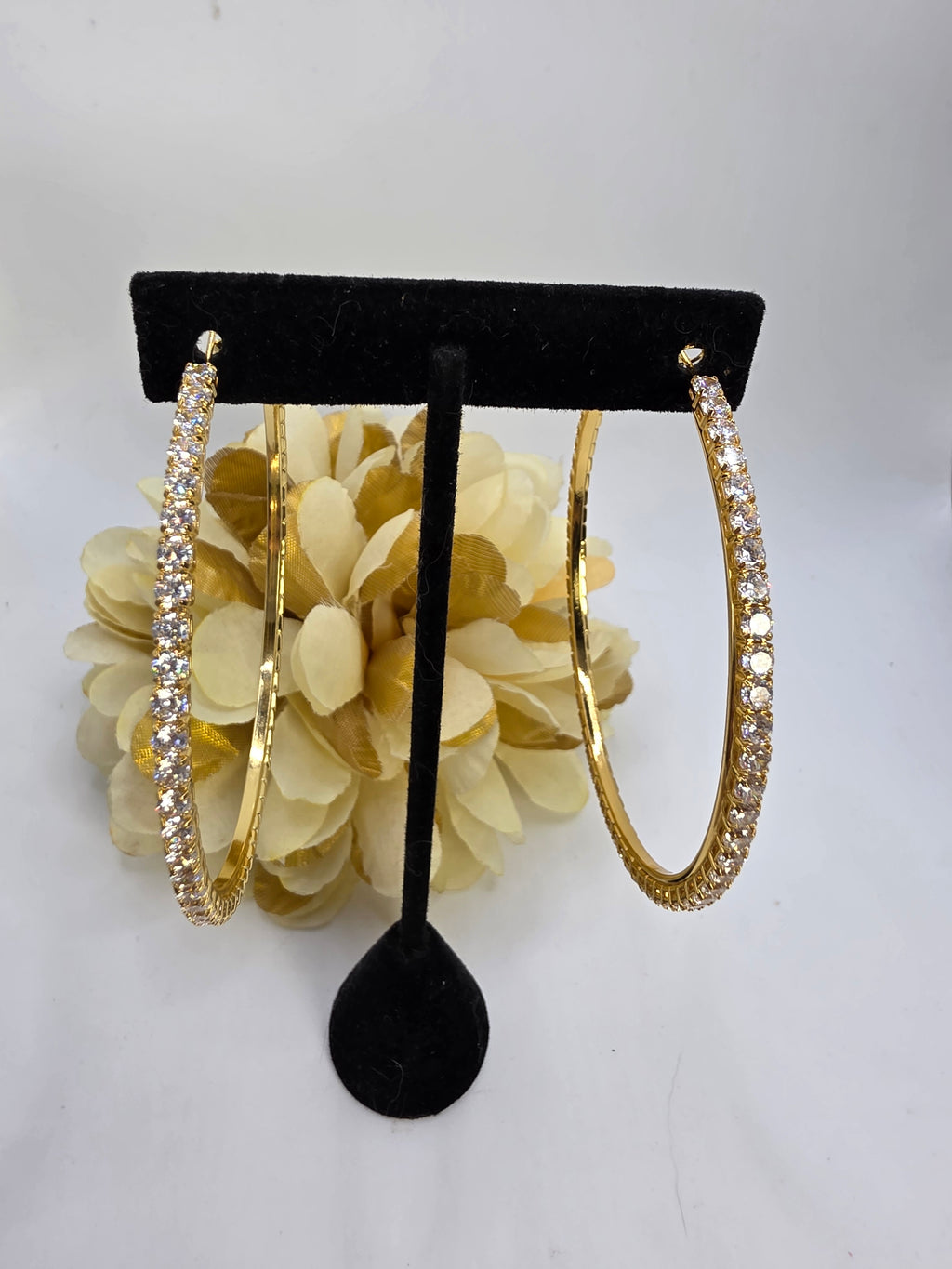 Argollas de 75mm en Vidrio Real Karol G Gold / Silver