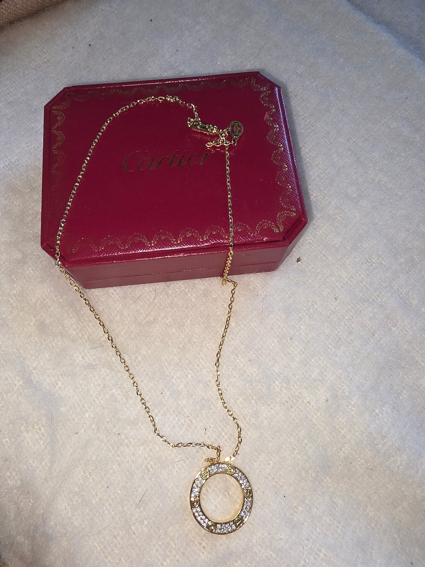 Cadena de Aro Cartier Laminado de Oro 14k Alta Calidad ajustable a 16inch y 18inch