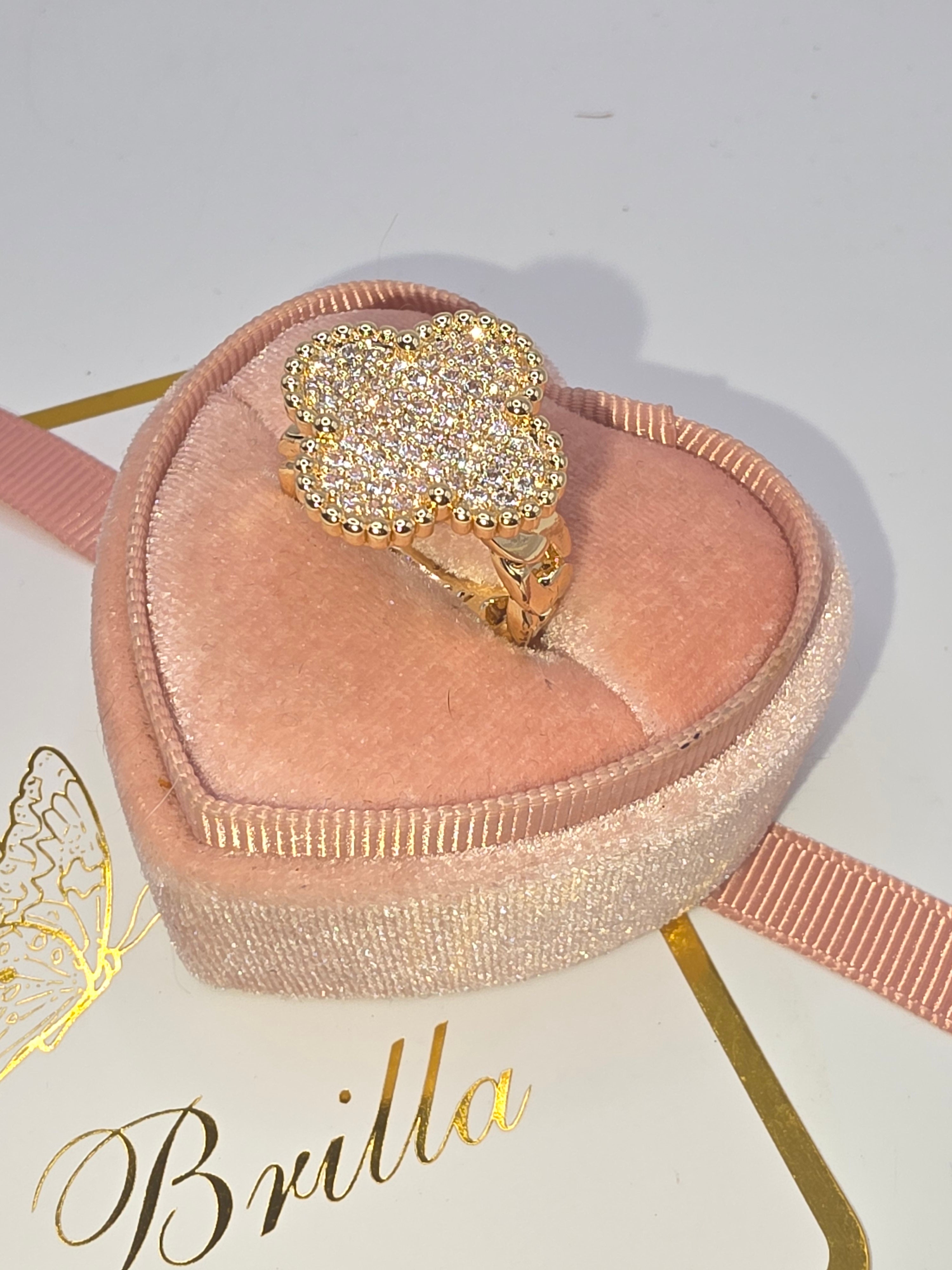 Anillo Trébol adiamamtado