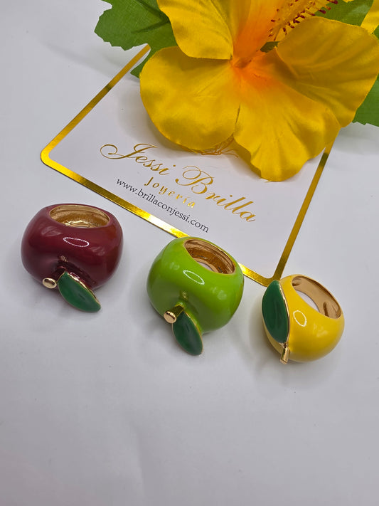 Anillo de Frutas en Vidrio size 7