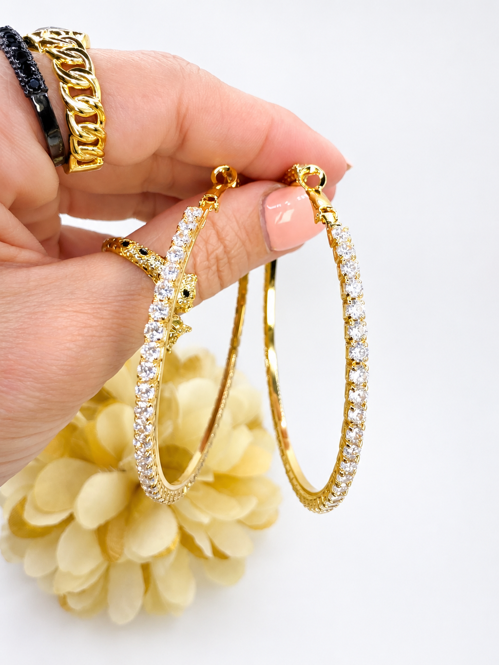 75mm Real Glass Hoops Karol G Gold / Silver