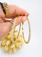 75mm Real Glass Hoops Karol G Gold / Silver