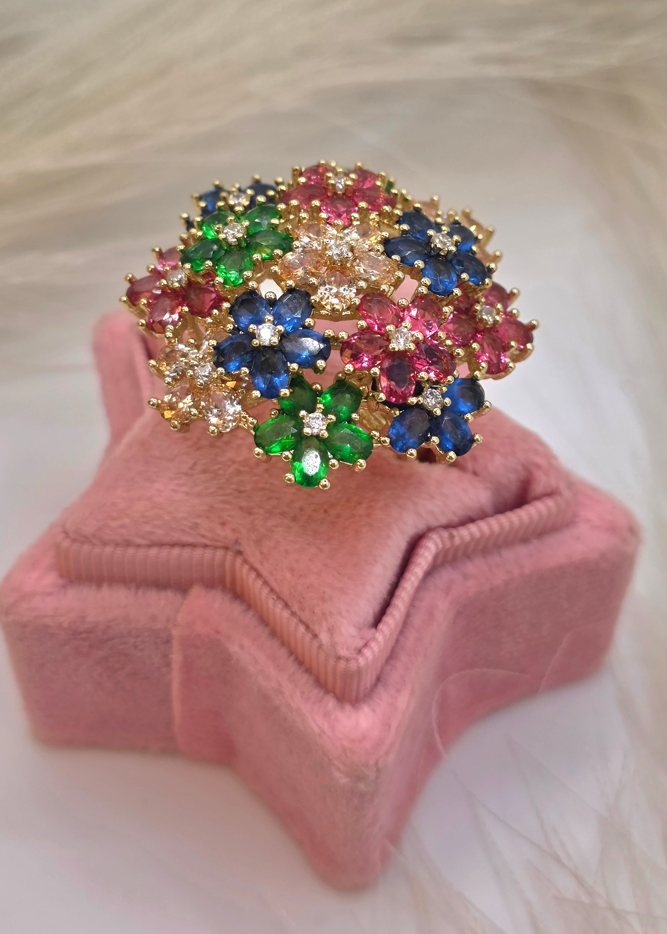 Real Glass Rainbow Ring