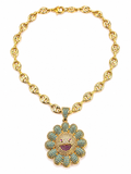 Cadena GG con  Girasol de Vidrio Real - Size 18inch