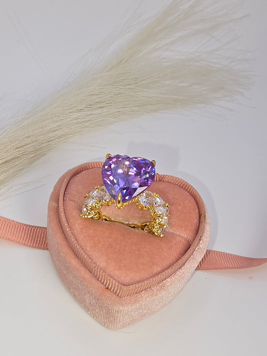 Purple Bling Princess Ring | Real Glass