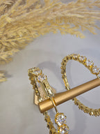 Argollas de 65mm Elegantes- Vidrio Real Laminado 14k