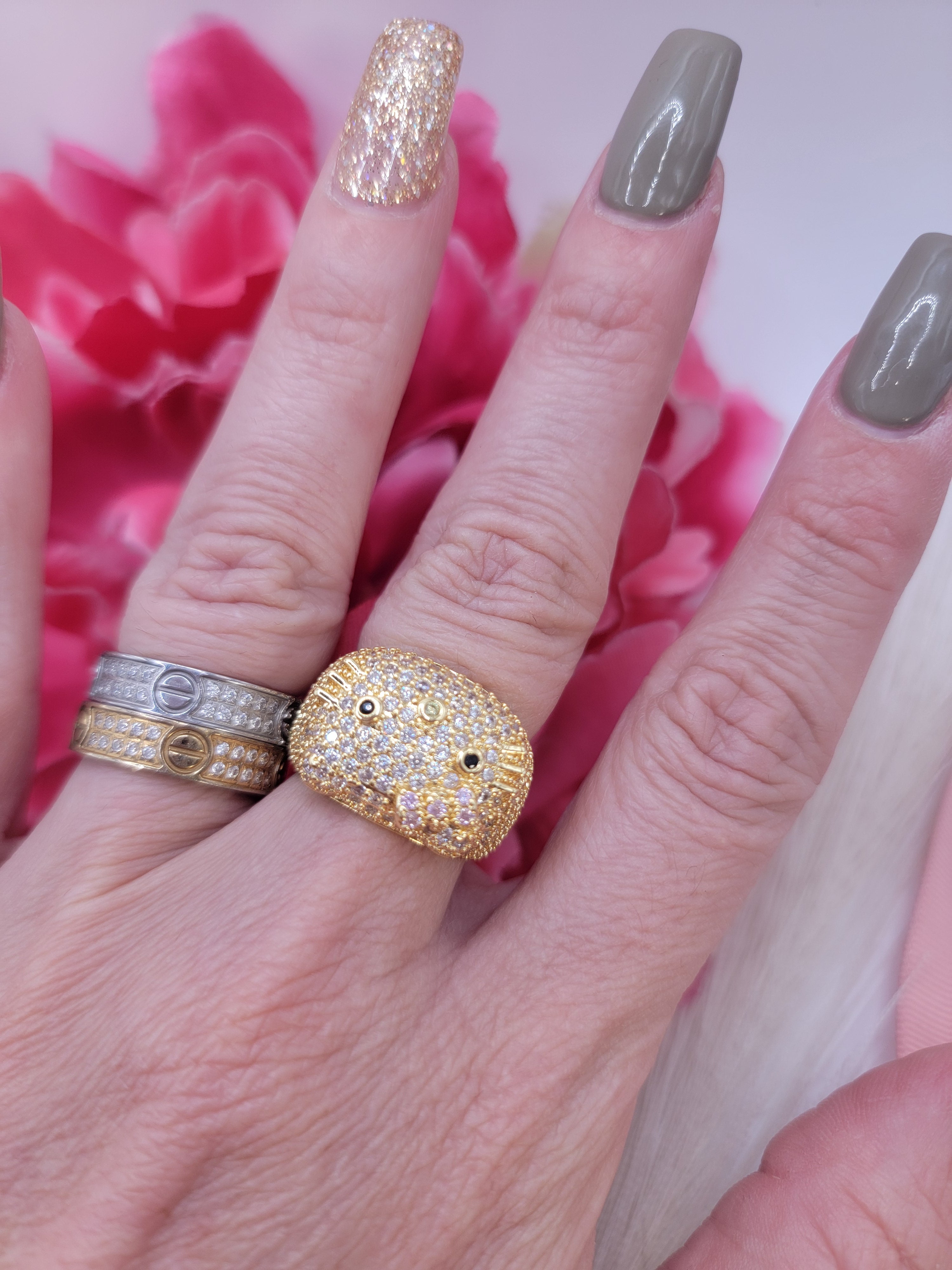 Anillo Hello Ketty / Laminado de Oro 14k Alta Calidad