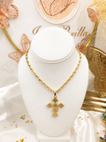 Cadena de cruz de Trebol espectacular-Size 18inch