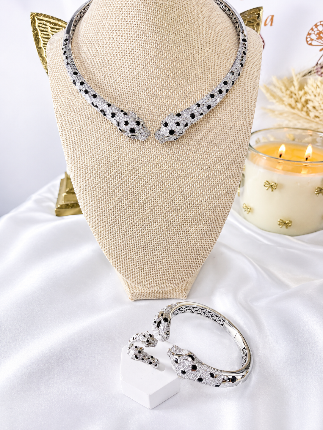 Gargantilla Leopardo- Gold y Silver se abre y se adapta
