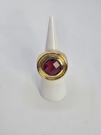 Red Crystal Ball Ring
