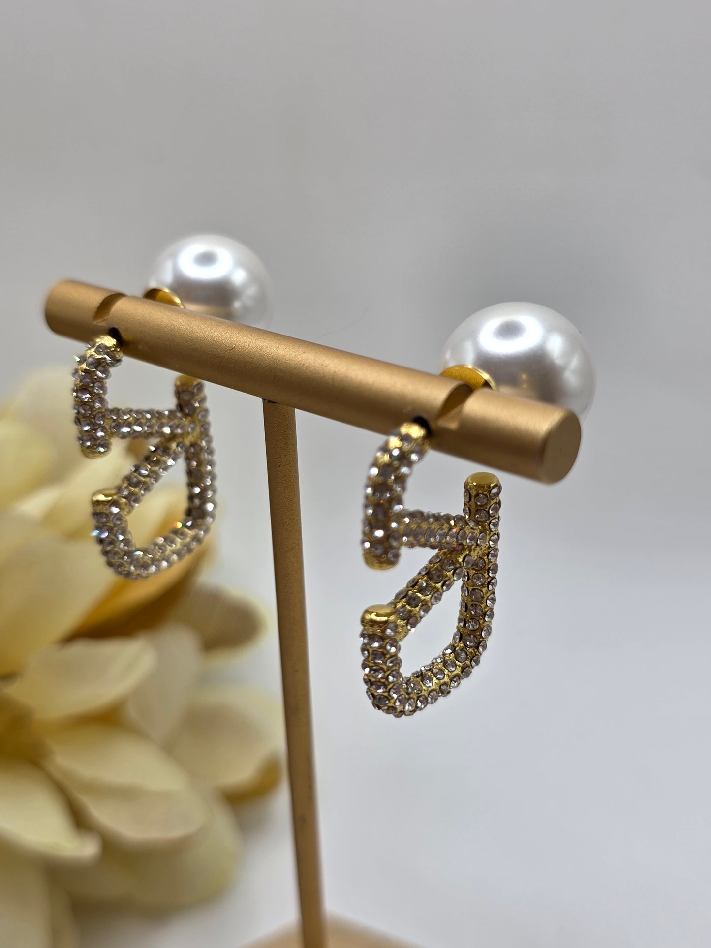 Aretes Valentinos adimantados/ Laminado de Oro 14k Real Alta Calidad