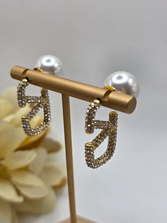Aretes Valentinos adimantados/ Laminado de Oro 14k Real Alta Calidad