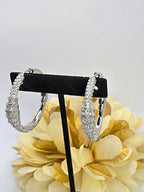 Aretes de 35 mm en Vidrio real Color: Silver y Gold