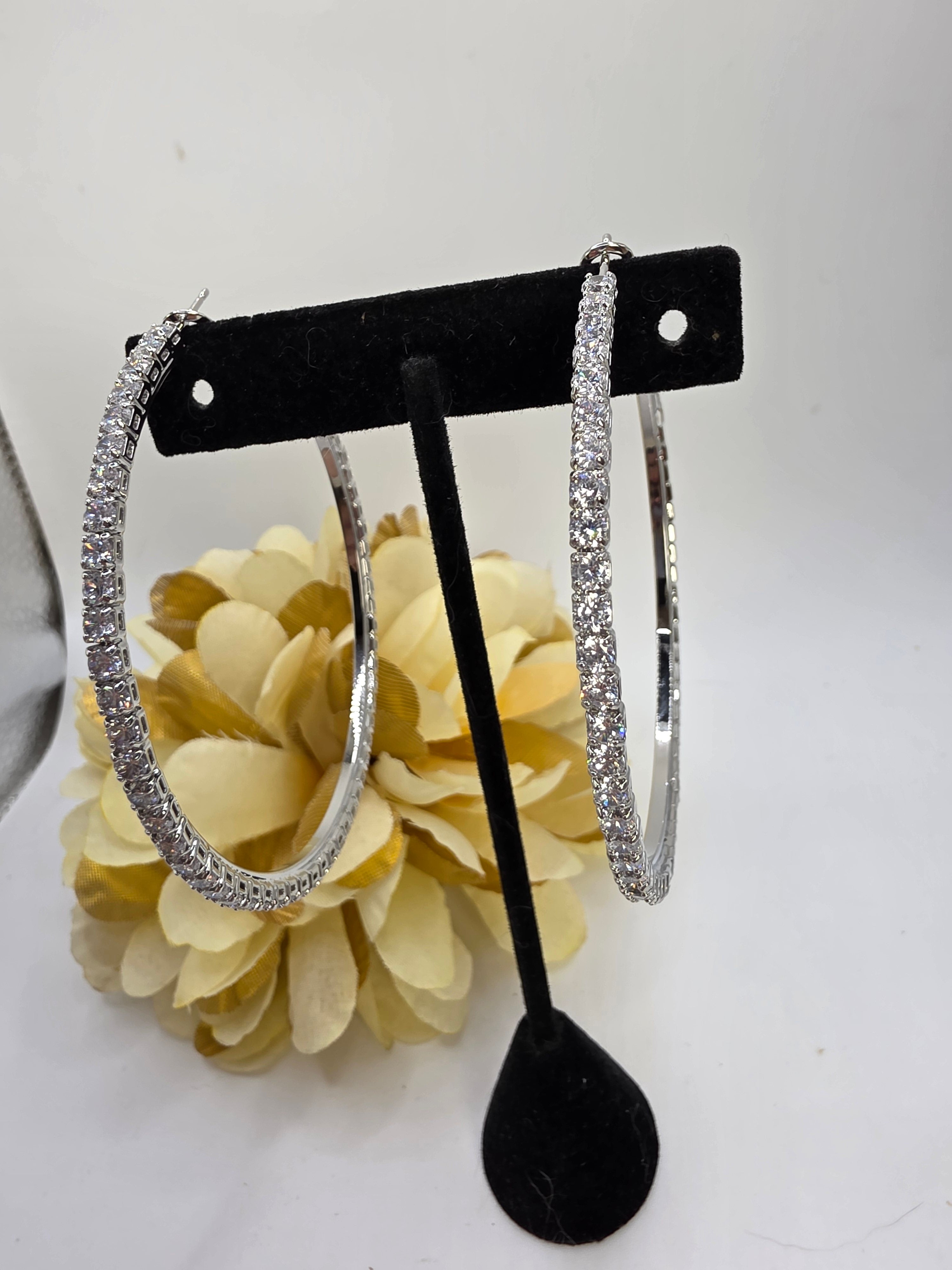 75mm Real Glass Hoops Karol G Gold / Silver