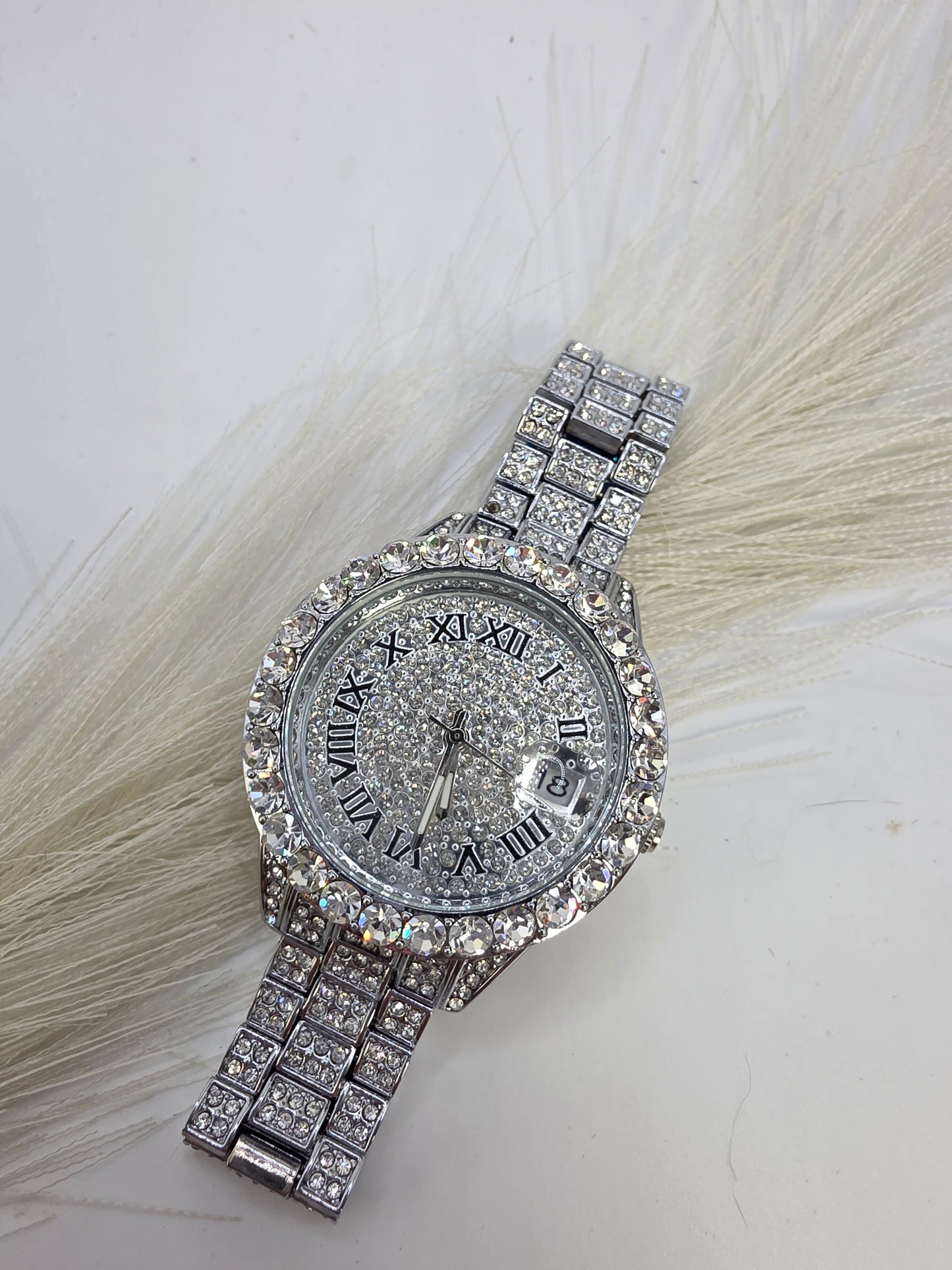 Reloj Silver en Abrillantado en Vidrio Real 5A Alta Calidad de 28mm