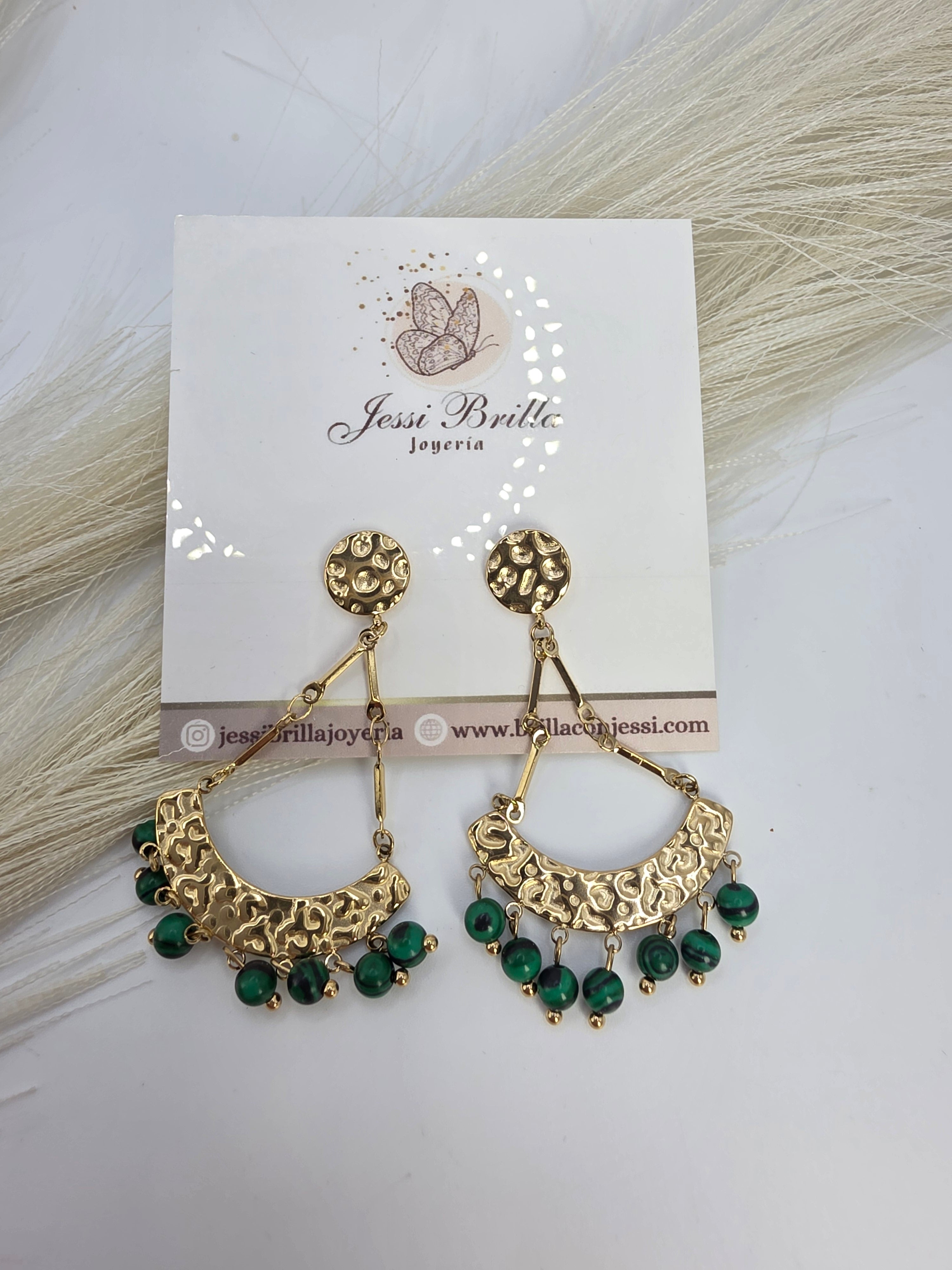 Aretes Campanas Esmeralda