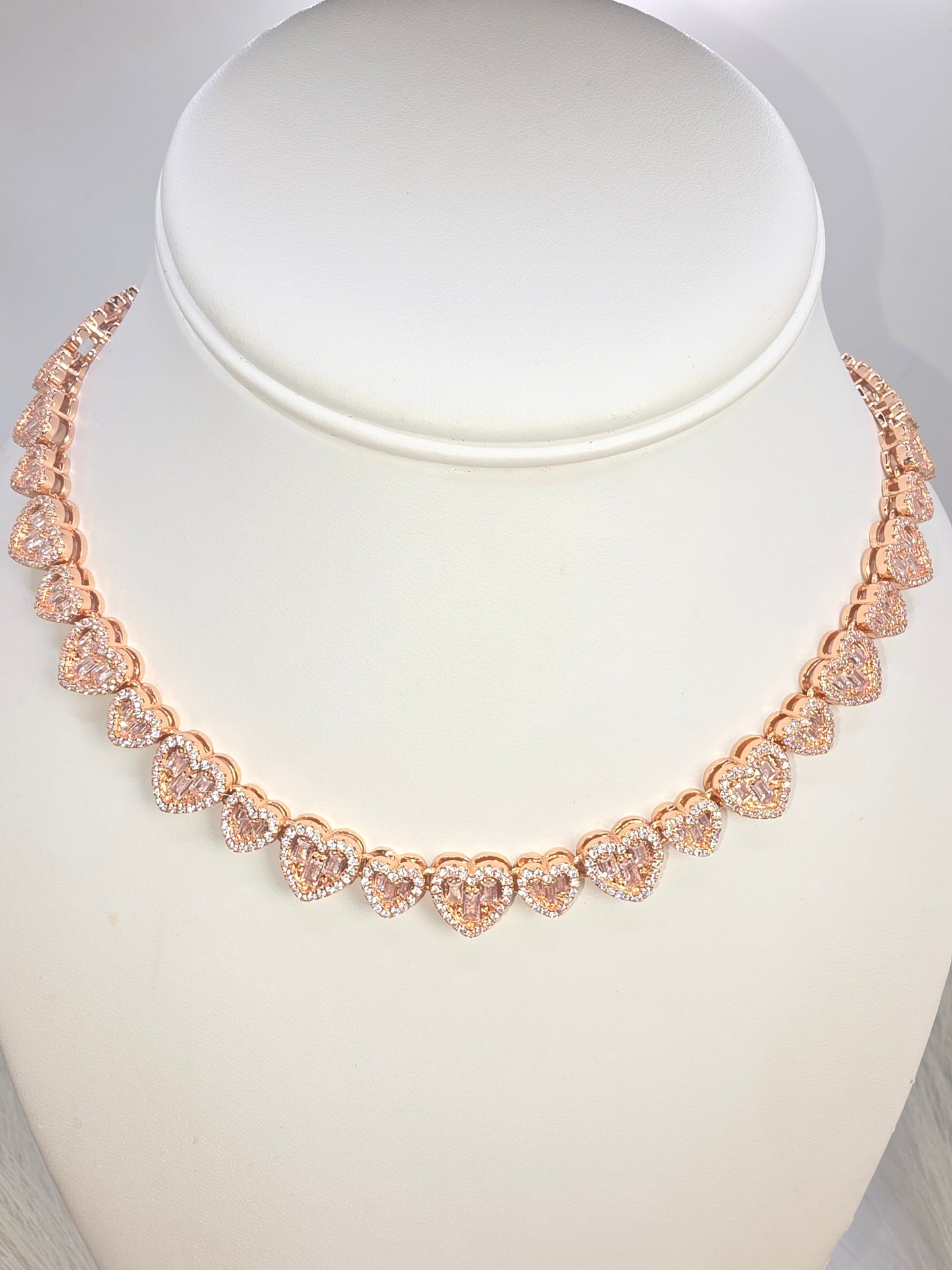 Gargantilla Corazones Vidrio 5AA