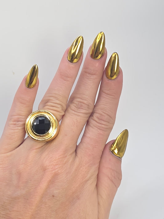 Anillo Bola de Cristal Oscuro