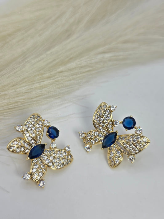 Large Glass Butterfly Earrings