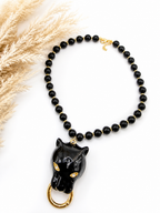Collar Pantera elegante Vidrio Real - size 18inch